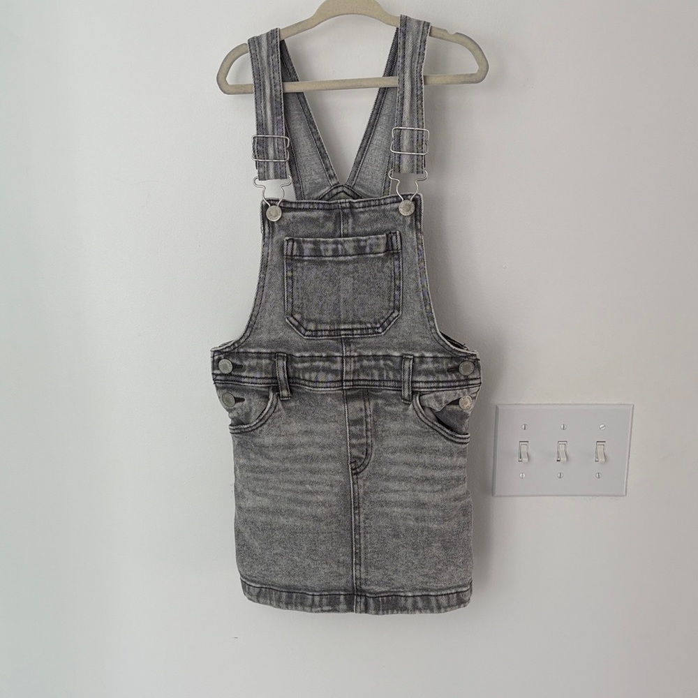 Kids Art Class Gray Denim Overall Dress